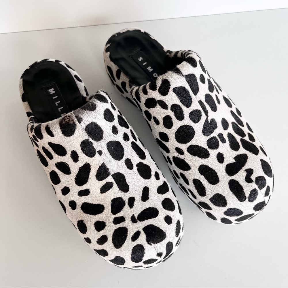 Simon Miller Ponyhair spotted platform clogs